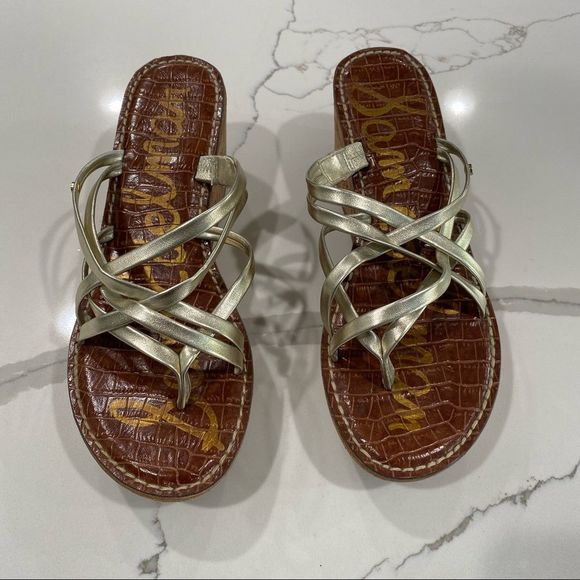 Sam Edelman Gold Wedges - Picture 2 of 5